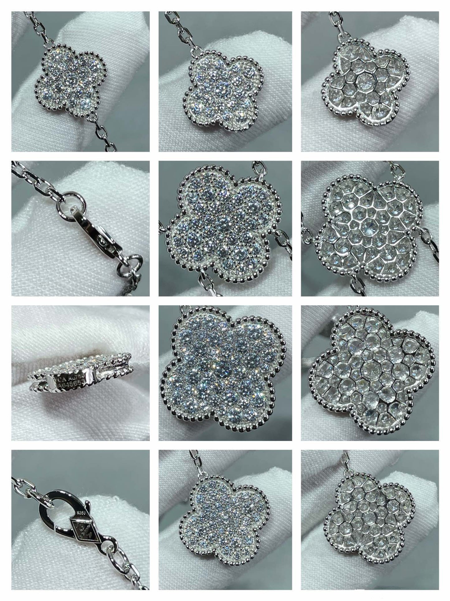 [moco jewelrys]KLEE-HALSKETTE MIT 6 MOTIVEN UND DIAMANTENPAVÉE