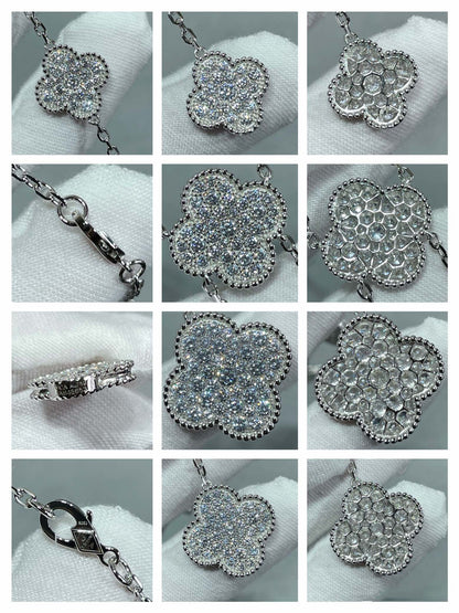 [moco jewelrys]KLEE-HALSKETTE MIT 6 MOTIVEN UND DIAMANTENPAVÉE