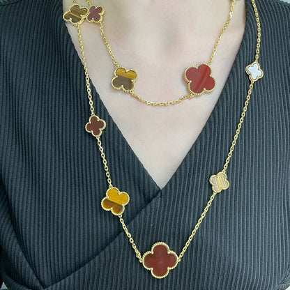 [moco jewelrys]KLEE 16 MOTIV KARNEOL TIGERAUGE ROSÉGOLD HALSKETTE