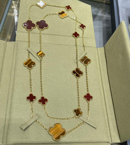 [moco jewelrys]KLEE 16 MOTIV KARNEOL TIGERAUGE ROSÉGOLD HALSKETTE