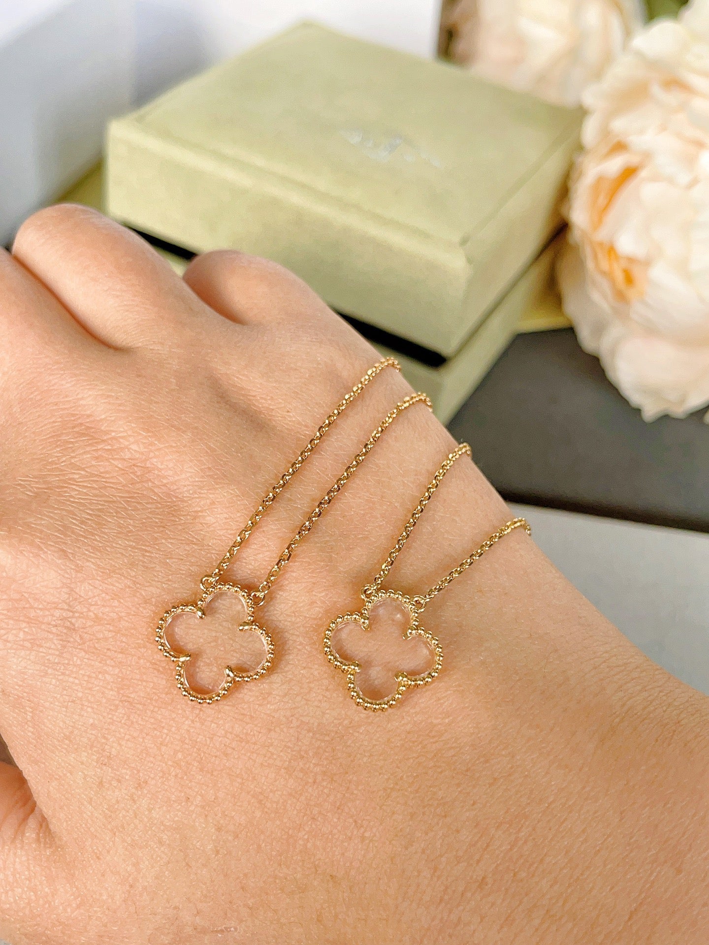 [moco jewelrys]KLEE BERGKRISTALL ROSÉGOLD-HALSKETTE