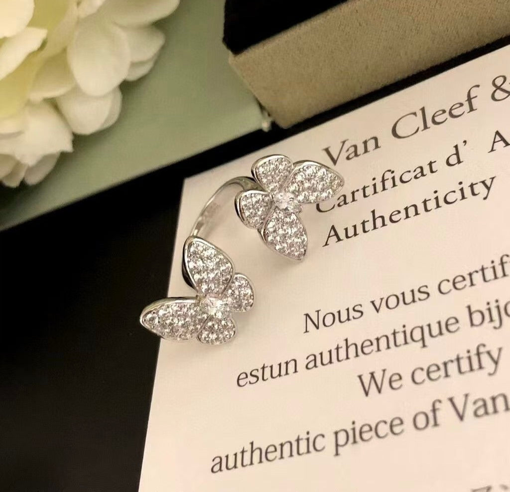 [moco jewelrys]TWIN SILVER SCHMETTERLING DIAMANTENRING