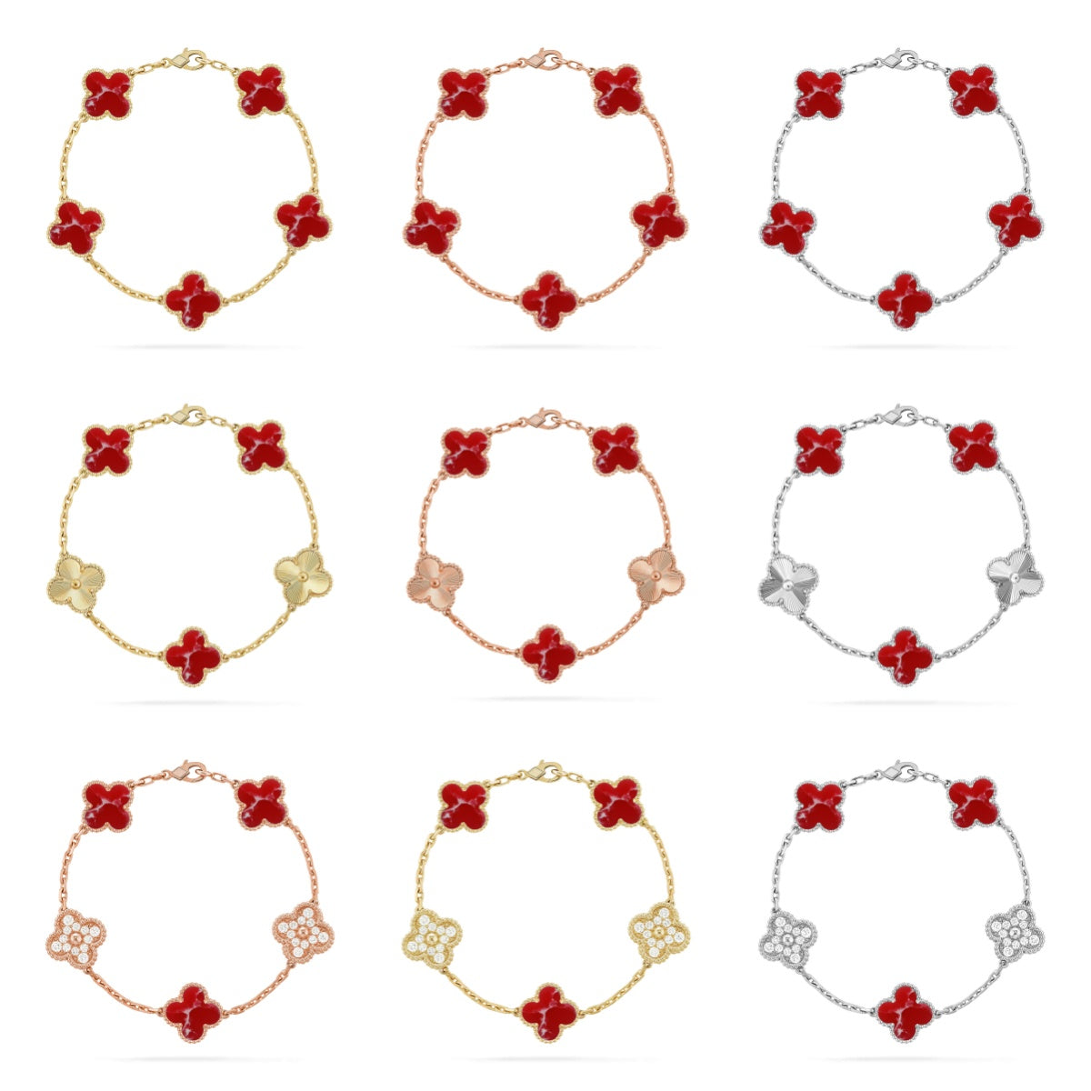 [Moco jewelrys]KLEE 5 MOTIV ROTES MUSTER ARMBANDKOLLEKTION