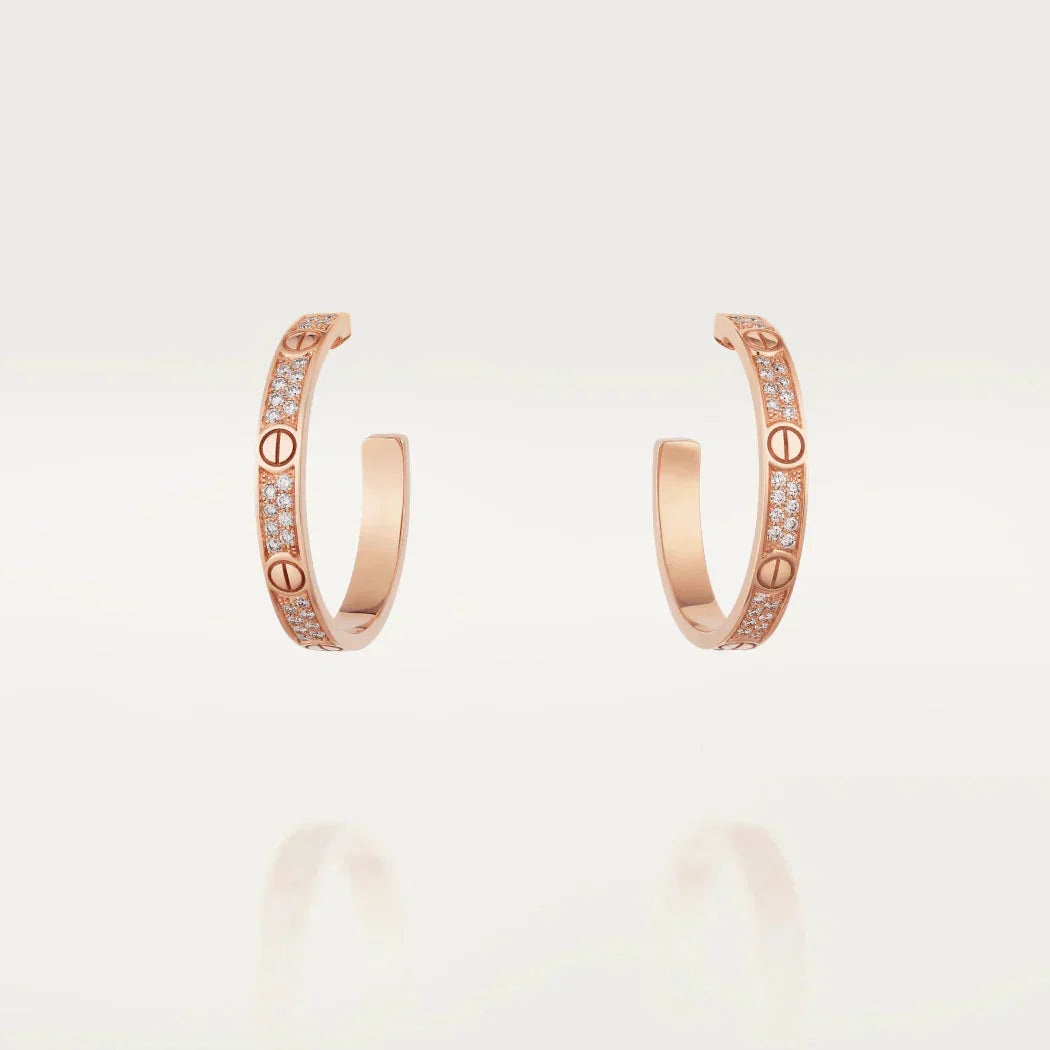[moco jewelrys]LOVE DIAMOND ROSÉGOLD CREOLEN