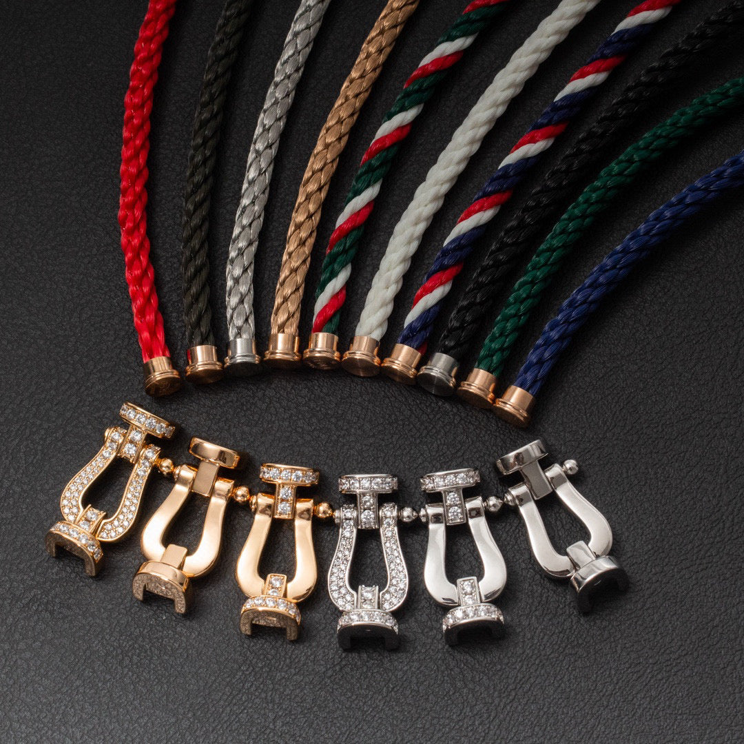 [moco jewelrys]FORCE GROSSES HUFEISEN HALB DIAMANT ARMREIF ROSÉGOLD
