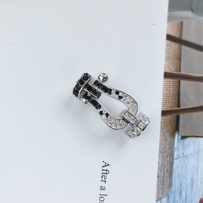 [moco jewelrys]FORCE GROSSES HUFEISEN SCHWARZ WEISS DIAMANT ARMBAND ROSÉGOLD