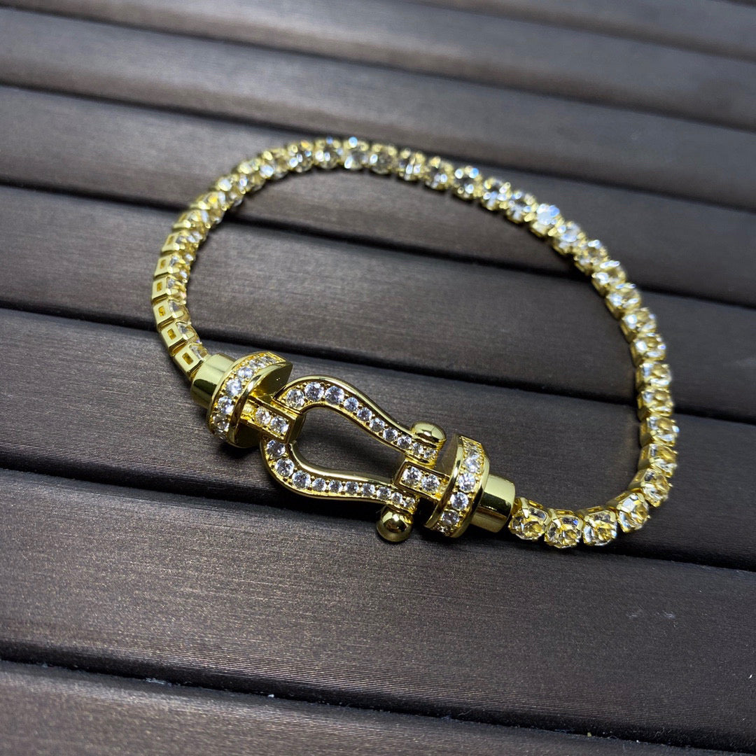 [moco jewelrys]FORCE GROSSES HUFEISEN VOLLSTÄNDIGES DIAMANT TENNISARMAND