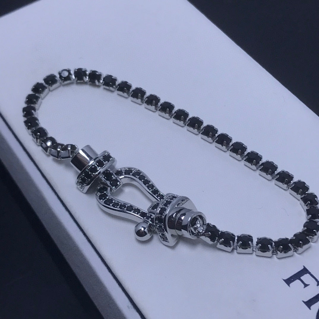 [moco jewelrys]FORCE GROSSES HUFEISEN VOLLSTÄNDIGES DIAMANT TENNISARMAND
