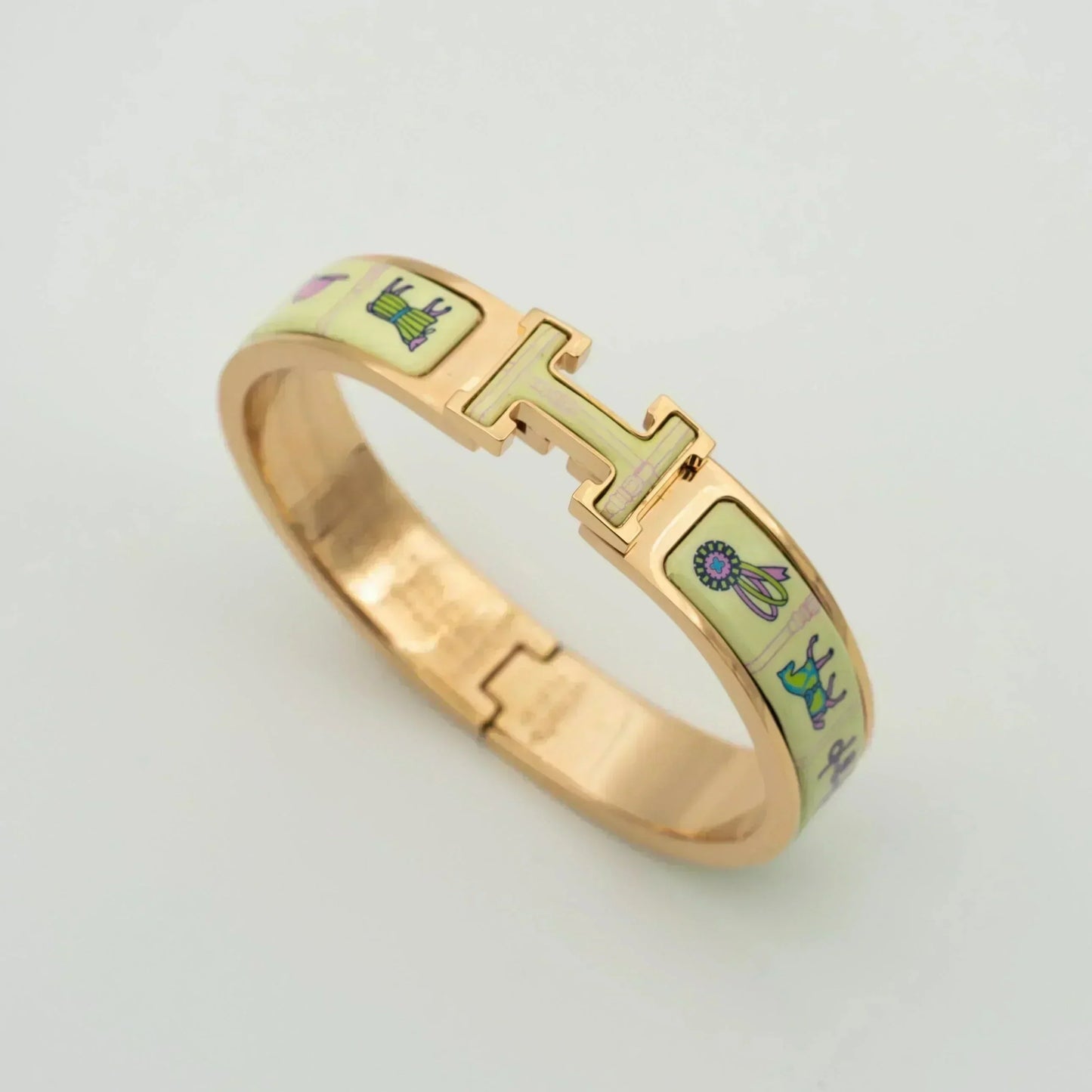 [moco jewelrys]H PINK GOLD ARMBAND CREME KERAMIK