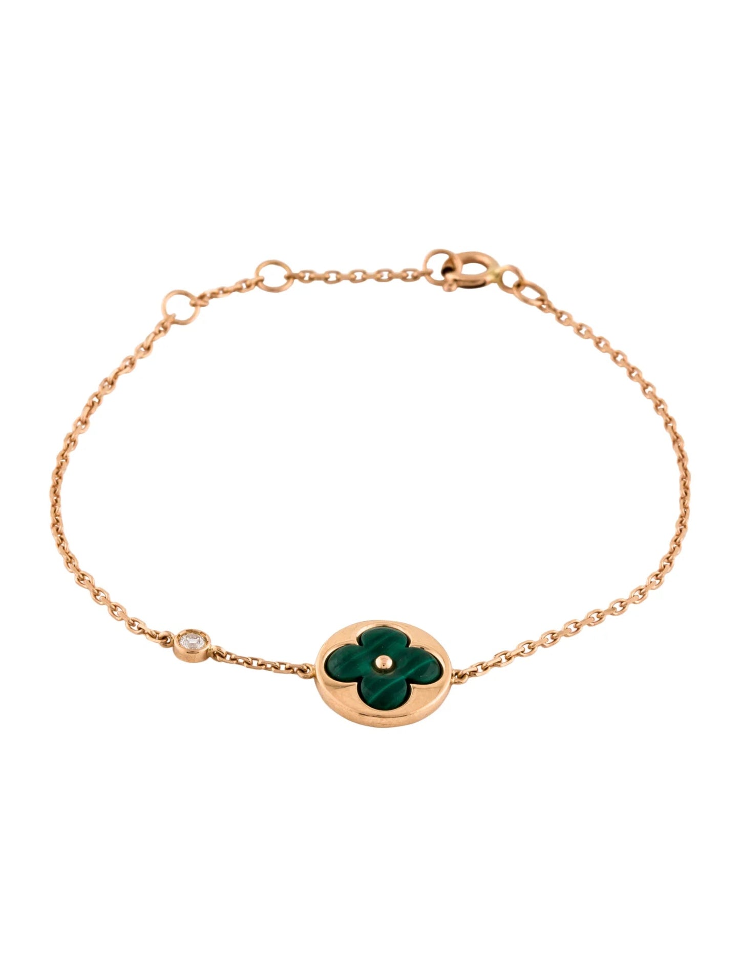 [moco jewelrys]SONNEN MALACHIT 1 DIAMANT ROSÉGOLD ARMBAND