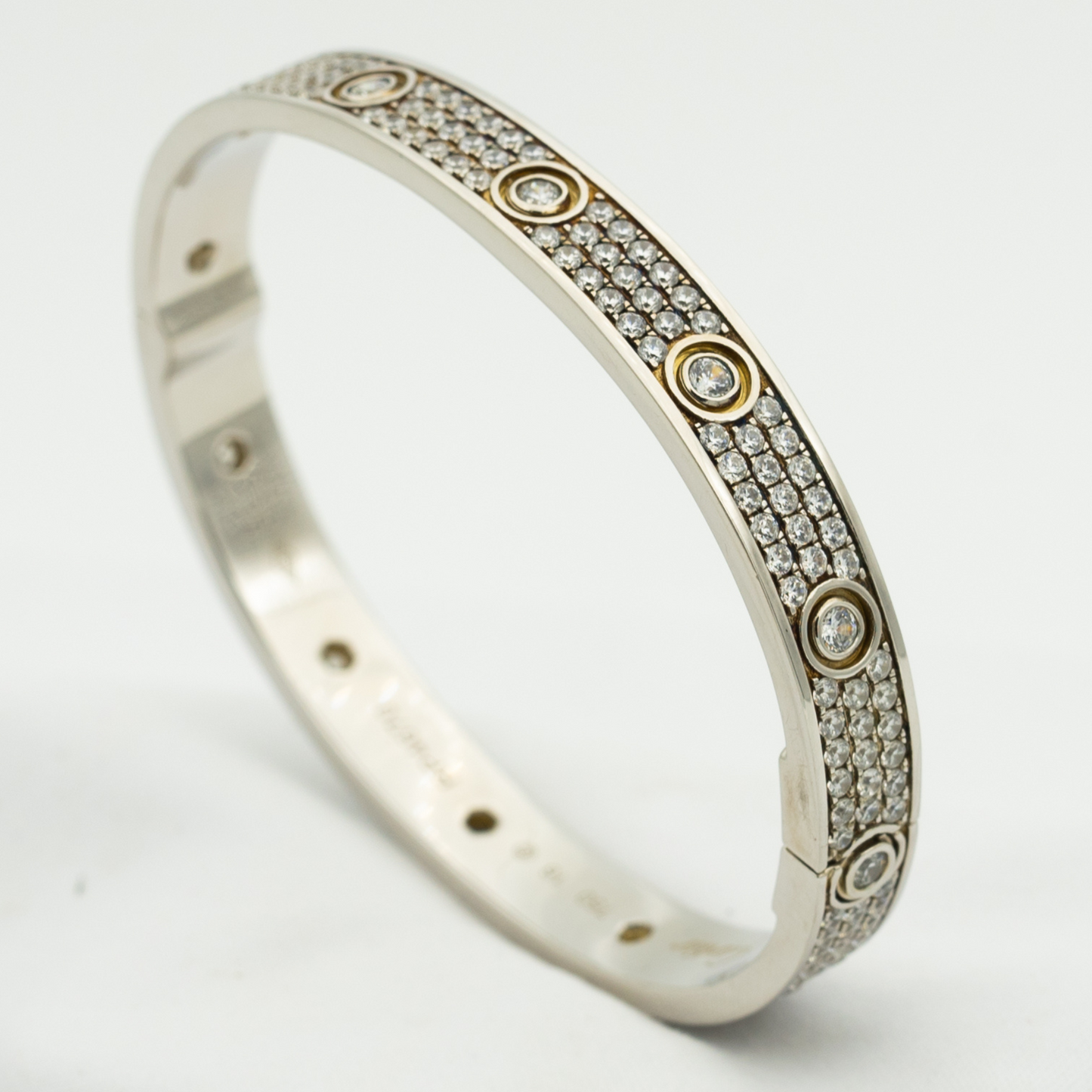 [moco jewelrys]LIEBESARMREIFEN 6.1MM DIAMANT-GEPFLASTERT 10 GROSSE DIAMANTEN
