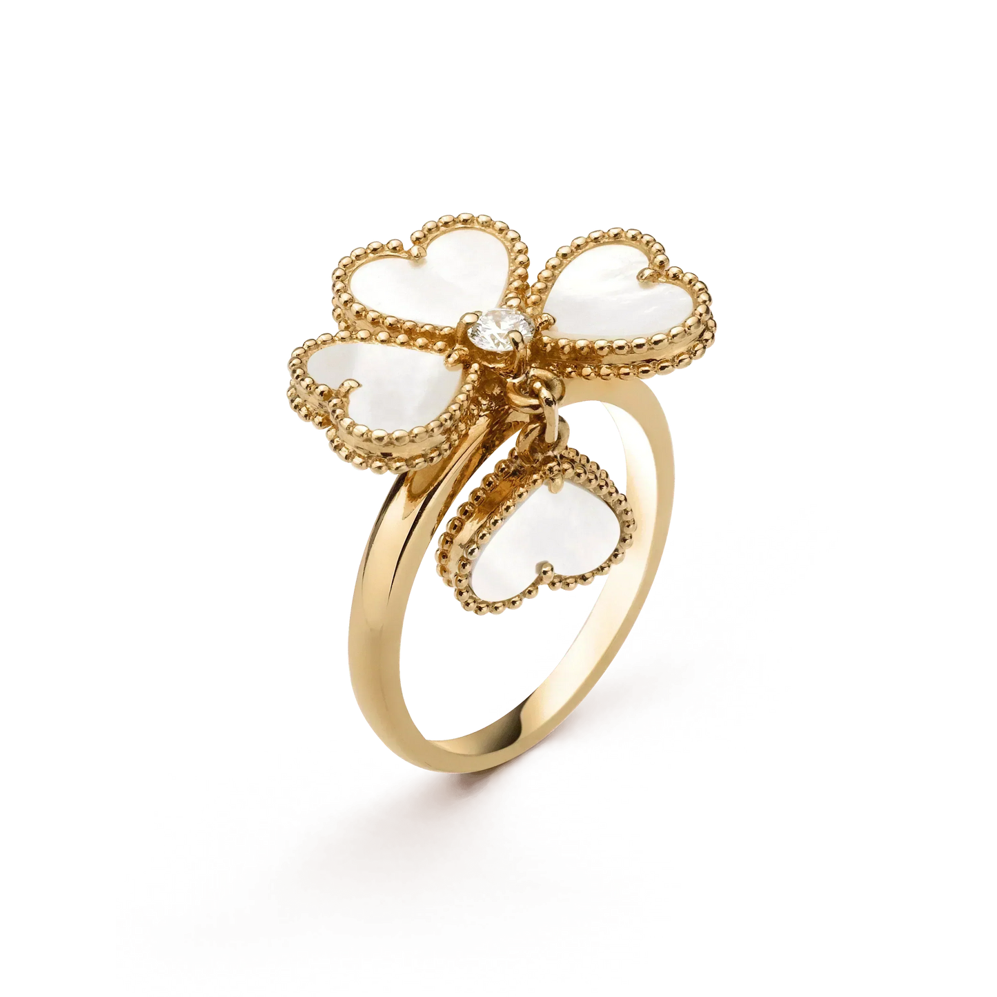 [moco jewelrys]RING SÜSSES KLEEB LILA PERLMUTT