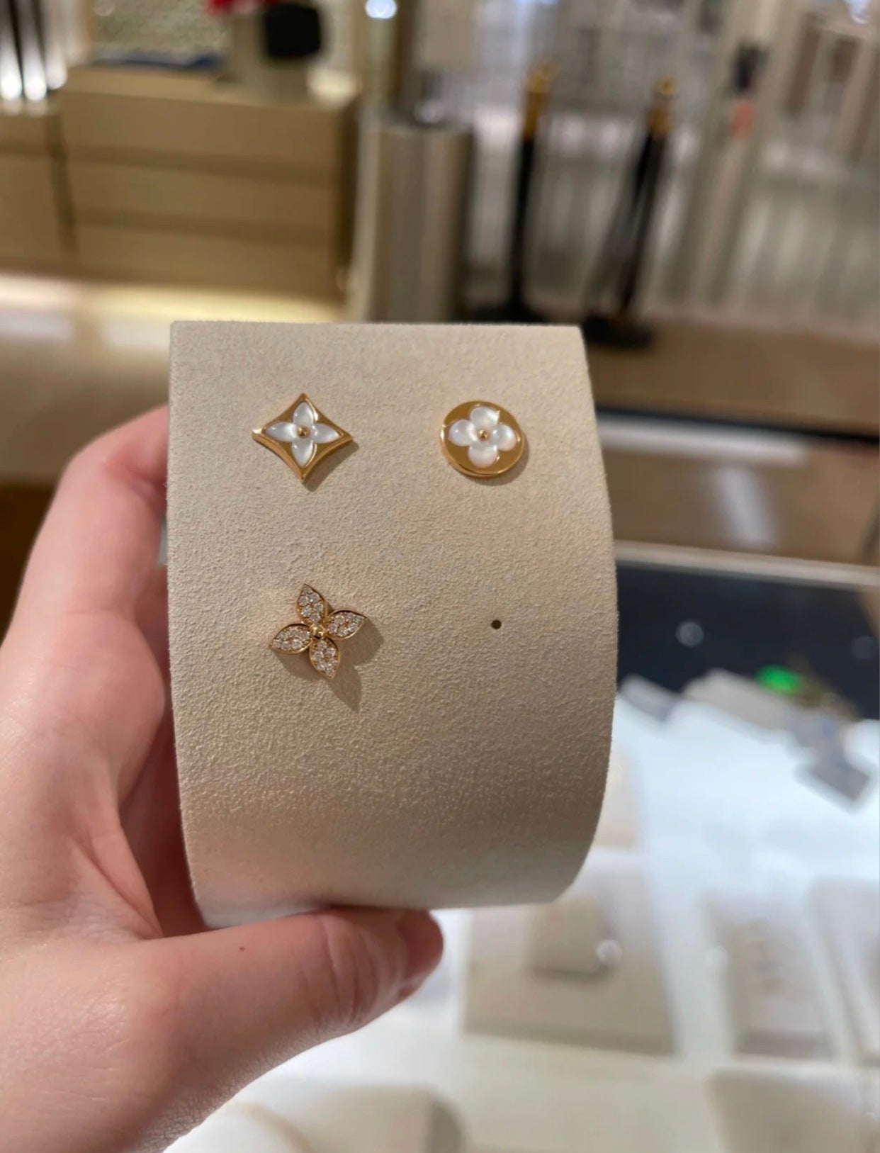[moco jewelrys]STAR BLOSSOM STUD OHRRINGE ROSÉGOLD DIAMANTEN
