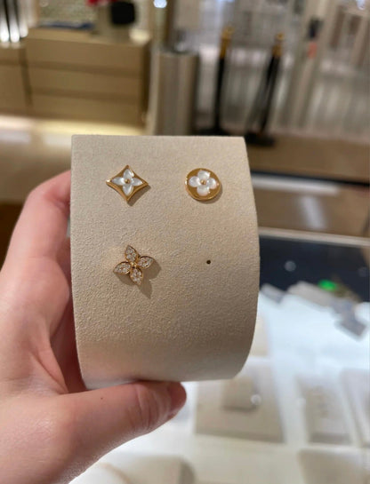 [moco jewelrys]STAR BLOSSOM STUD OHRRINGE ROSÉGOLD DIAMANTEN