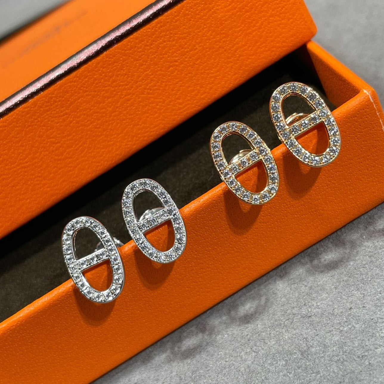 [moco jewelrys]HM VOLLDIAMANT SCHWEINENASEN OHRSTECKER