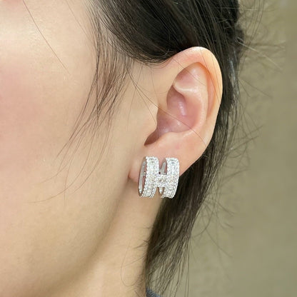 [moco jewelrys]H-Ohrstecker mit Diamanten in Silber