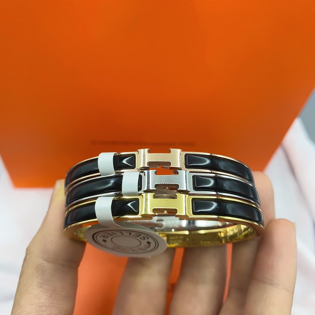 [moco jewelrys]KLASSISCHES HM KLICK SCHWARZ 8MM EMAILLE ARMBAND