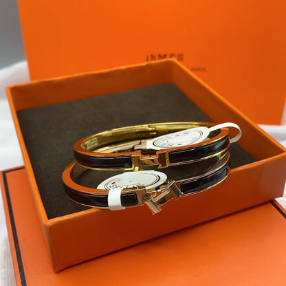 [moco jewelrys]KLASSISCHES HM KLICK SCHWARZ 8MM EMAILLE ARMBAND