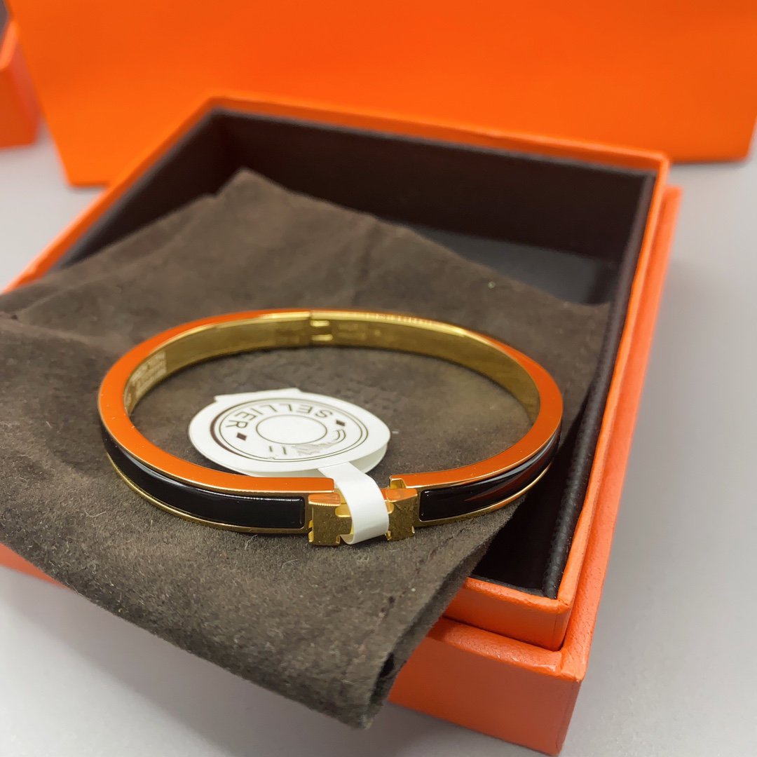 [moco jewelrys]KLASSISCHES HM KLICK SCHWARZ 8MM EMAILLE ARMBAND