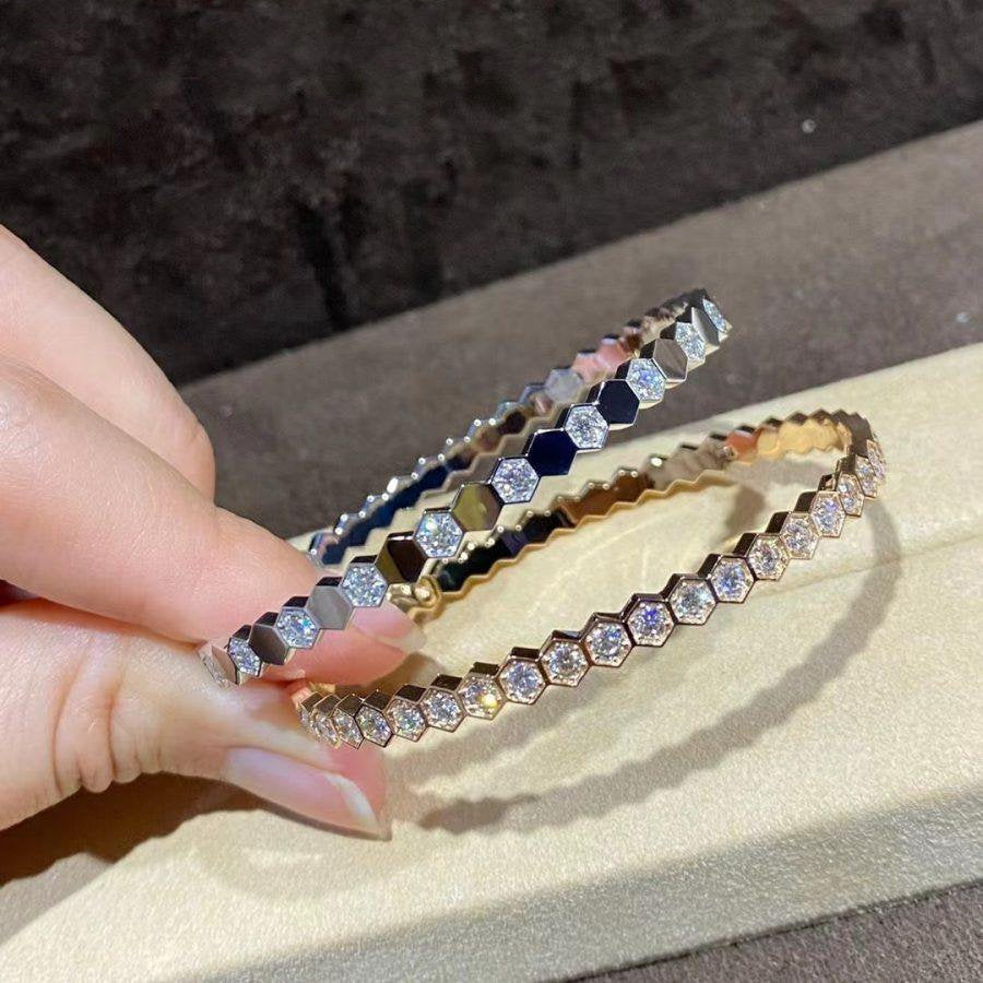 [moco jewelrys]BEE LOVE GOLD BRACELET VOLL DIAMANT