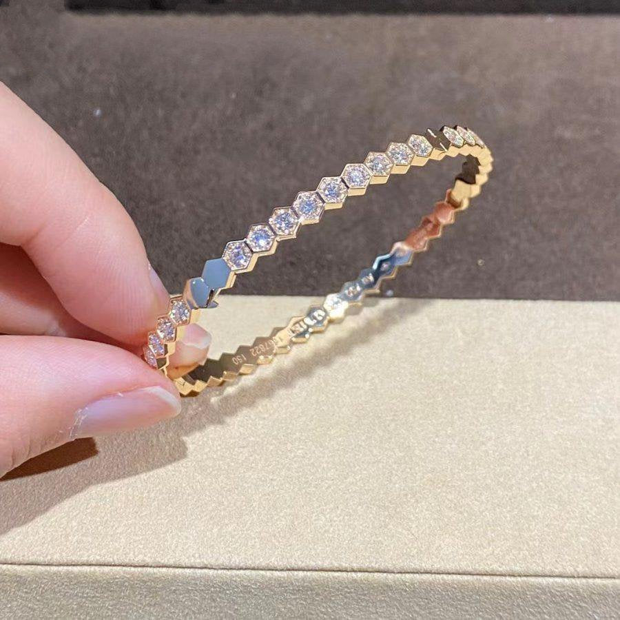 [moco jewelrys]BEE LOVE GOLD BRACELET VOLL DIAMANT