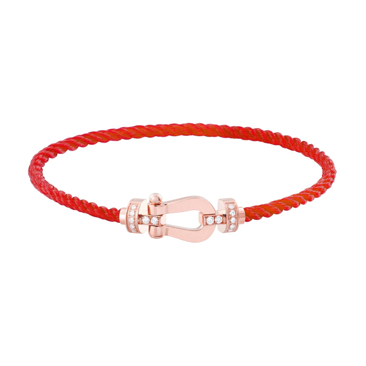 [moco jewelrys]FORCE 10 HALB DIAMANT ROTGOLD ROTES KORDELBAND GROSS UND MITTELGROSSES MODELL