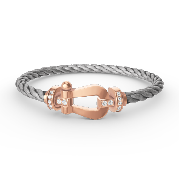 [moco jewelrys]FORCE GROSSES HUFEISEN HALB DIAMANT ARMREIF ROSÉGOLD