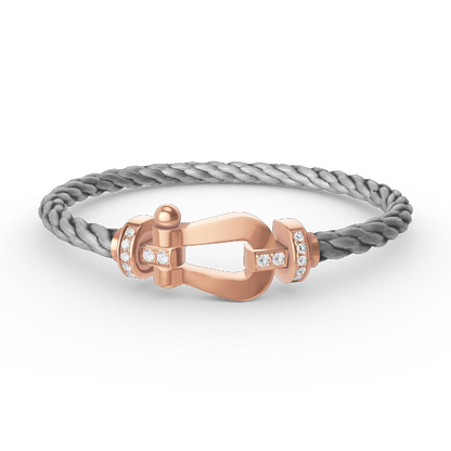 [moco jewelrys]FORCE GROSSES HUFEISEN HALB DIAMANT ARMREIF ROSÉGOLD