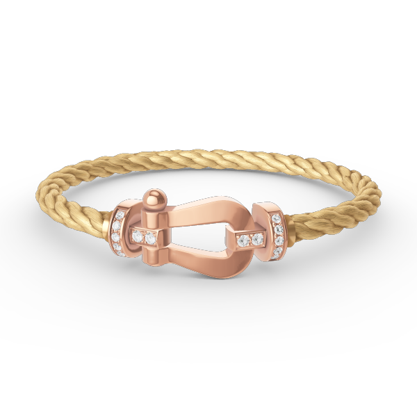 [moco jewelrys]FORCE GROSSES HUFEISEN HALB DIAMANT ARMREIF ROSÉGOLD