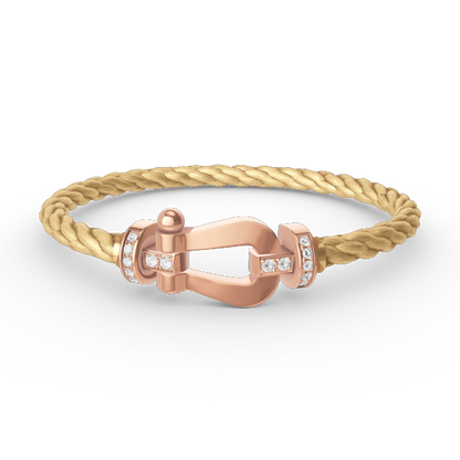 [moco jewelrys]FORCE GROSSES HUFEISEN HALB DIAMANT ARMREIF ROSÉGOLD