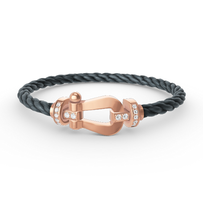 [moco jewelrys]FORCE GROSSES HUFEISEN HALB DIAMANT ARMREIF ROSÉGOLD