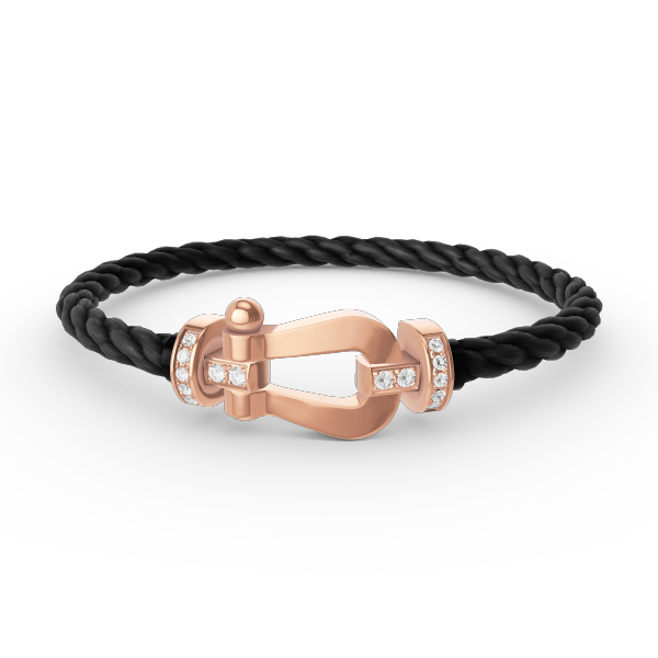 [moco jewelrys]FORCE GROSSES HUFEISEN HALB DIAMANT ARMREIF ROSÉGOLD