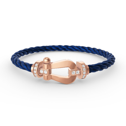 [moco jewelrys]FORCE GROSSES HUFEISEN HALB DIAMANT ARMREIF ROSÉGOLD