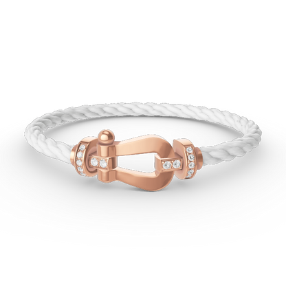 [moco jewelrys]FORCE GROSSES HUFEISEN HALB DIAMANT ARMREIF ROSÉGOLD
