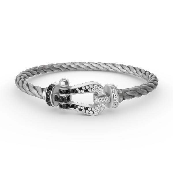[moco jewelrys]FORCE GROSSES HUFEISEN SCHWARZ WEISS DIAMANT ARMBAND SILBER