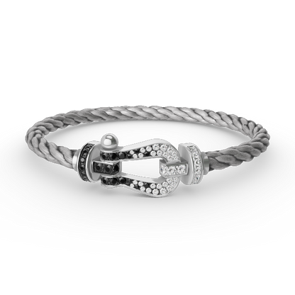 [moco jewelrys]FORCE GROSSES HUFEISEN SCHWARZ WEISS DIAMANT ARMBAND SILBER