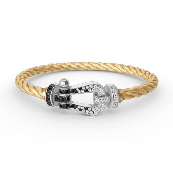 [moco jewelrys]FORCE GROSSES HUFEISEN SCHWARZ WEISS DIAMANT ARMBAND SILBER