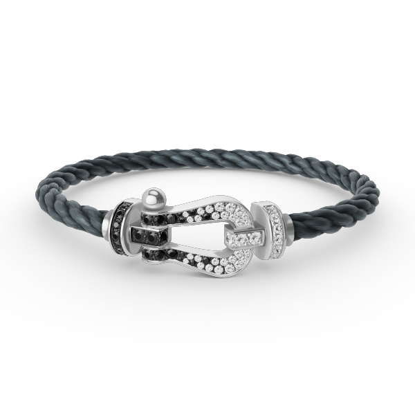 [moco jewelrys]FORCE GROSSES HUFEISEN SCHWARZ WEISS DIAMANT ARMBAND SILBER