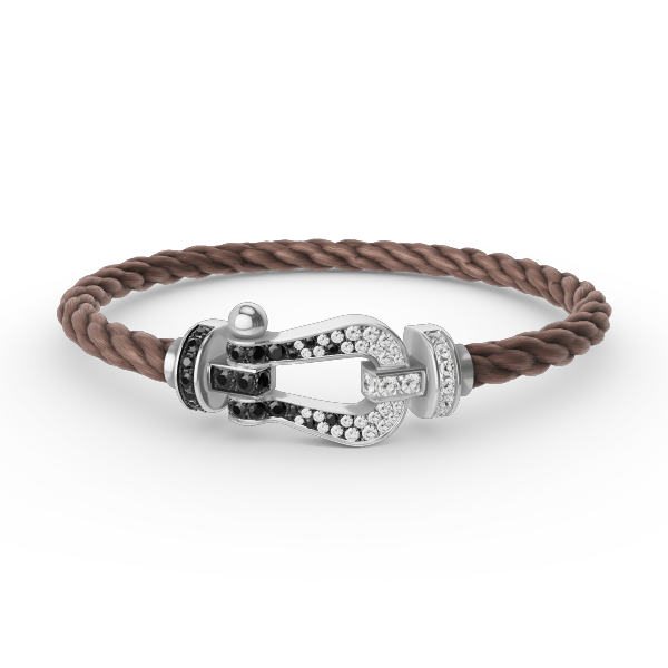 [moco jewelrys]FORCE GROSSES HUFEISEN SCHWARZ WEISS DIAMANT ARMBAND SILBER