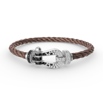 [moco jewelrys]FORCE GROSSES HUFEISEN SCHWARZ WEISS DIAMANT ARMBAND SILBER