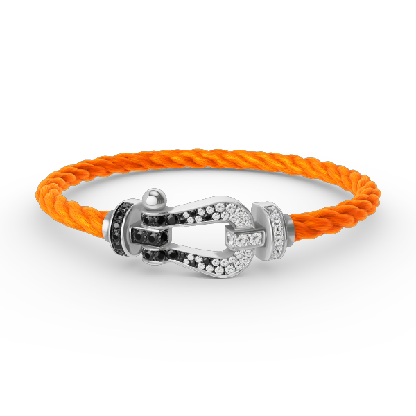 [moco jewelrys]FORCE GROSSES HUFEISEN SCHWARZ WEISS DIAMANT ARMBAND SILBER