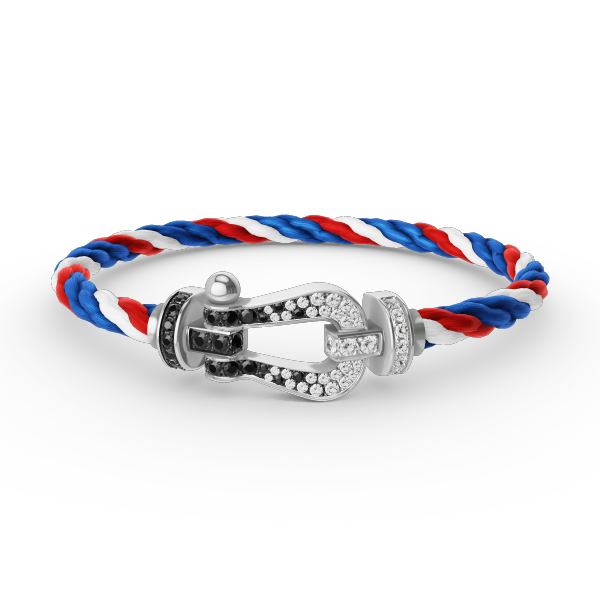 [moco jewelrys]FORCE GROSSES HUFEISEN SCHWARZ WEISS DIAMANT ARMBAND SILBER