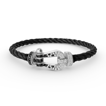 [moco jewelrys]FORCE GROSSES HUFEISEN SCHWARZ WEISS DIAMANT ARMBAND SILBER