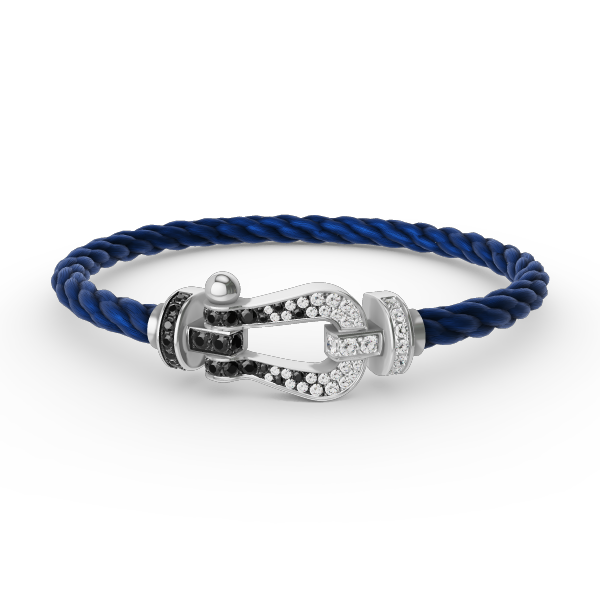 [moco jewelrys]FORCE GROSSES HUFEISEN SCHWARZ WEISS DIAMANT ARMBAND SILBER