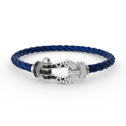 [moco jewelrys]FORCE GROSSES HUFEISEN SCHWARZ WEISS DIAMANT ARMBAND SILBER