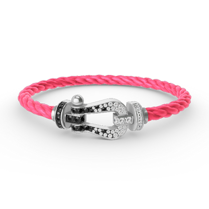 [moco jewelrys]FORCE GROSSES HUFEISEN SCHWARZ WEISS DIAMANT ARMBAND SILBER