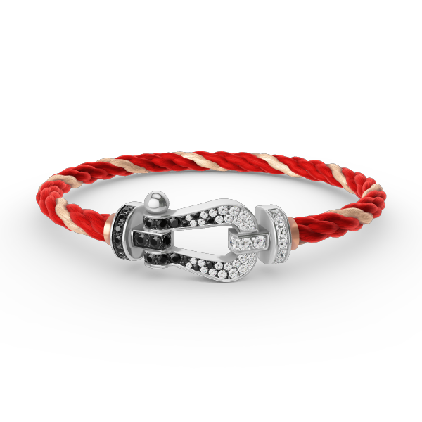 [moco jewelrys]FORCE GROSSES HUFEISEN SCHWARZ WEISS DIAMANT ARMBAND SILBER