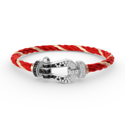 [moco jewelrys]FORCE GROSSES HUFEISEN SCHWARZ WEISS DIAMANT ARMBAND SILBER