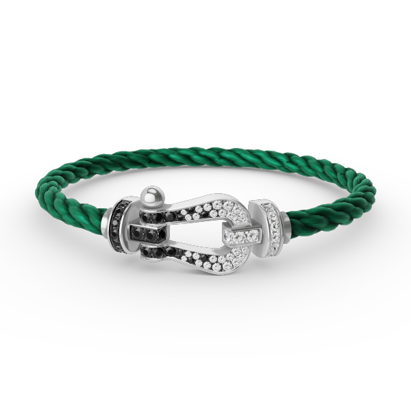 [moco jewelrys]FORCE GROSSES HUFEISEN SCHWARZ WEISS DIAMANT ARMBAND SILBER