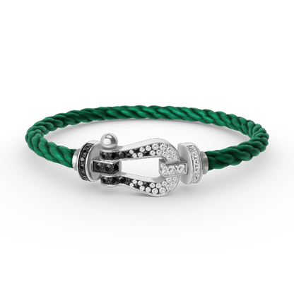 [moco jewelrys]FORCE GROSSES HUFEISEN SCHWARZ WEISS DIAMANT ARMBAND SILBER